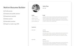 Notion Resume Builder media 1