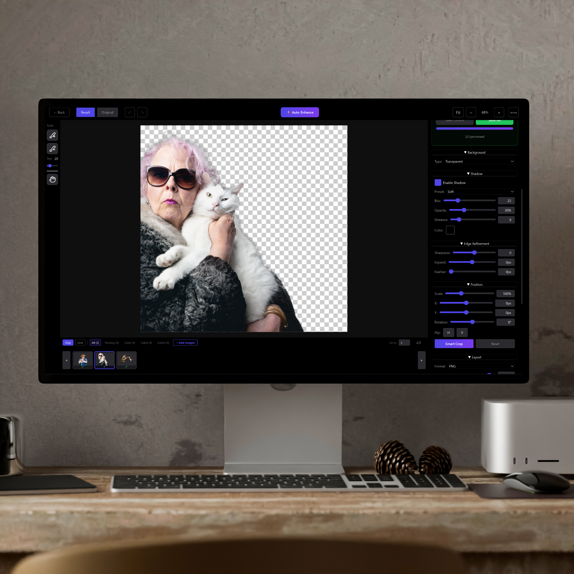 MadPeel - AI Background Remover - Main product screenshot demonstrating key features and user interface