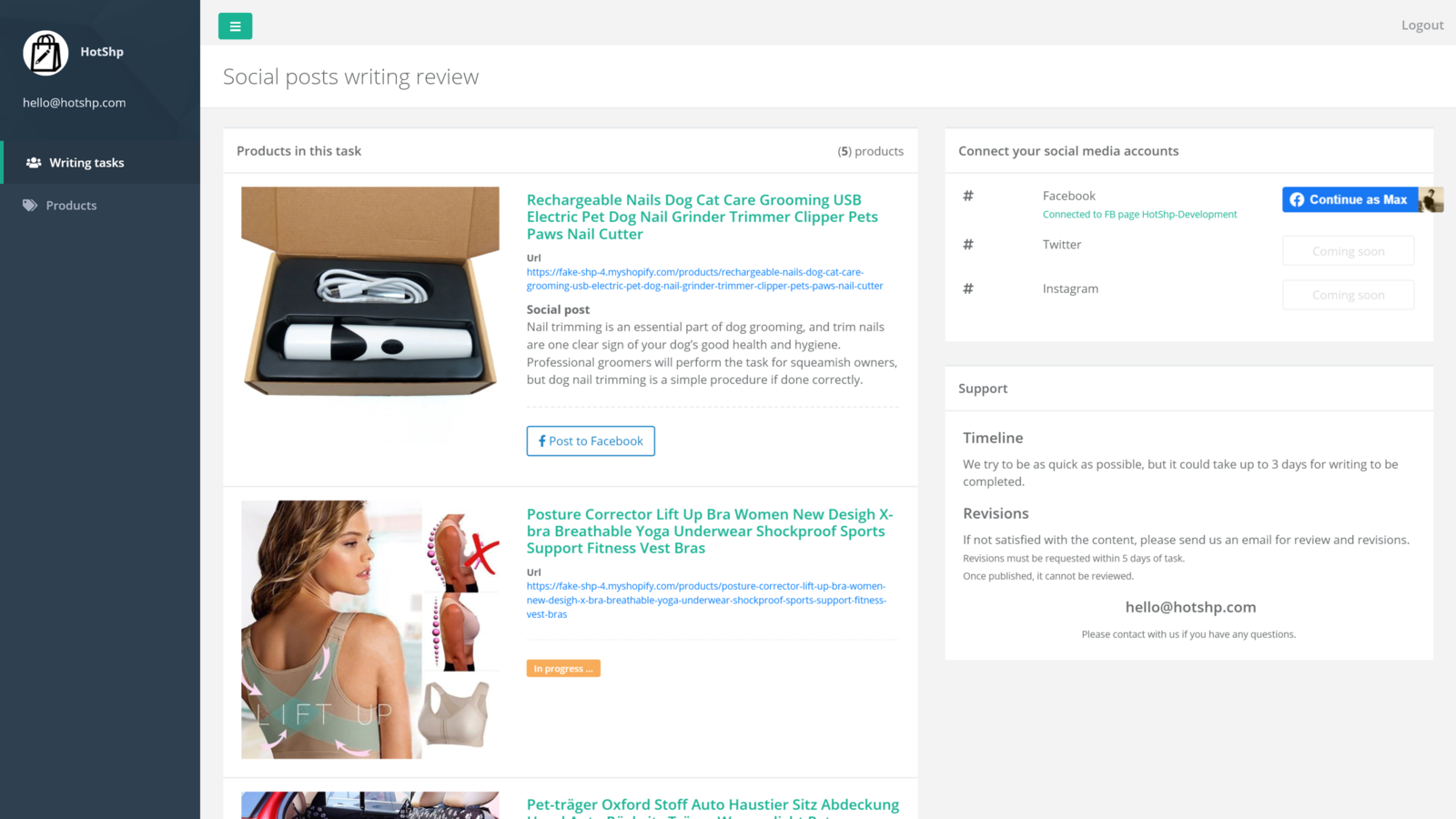 E-commerce Social Writing as a Service gallery image