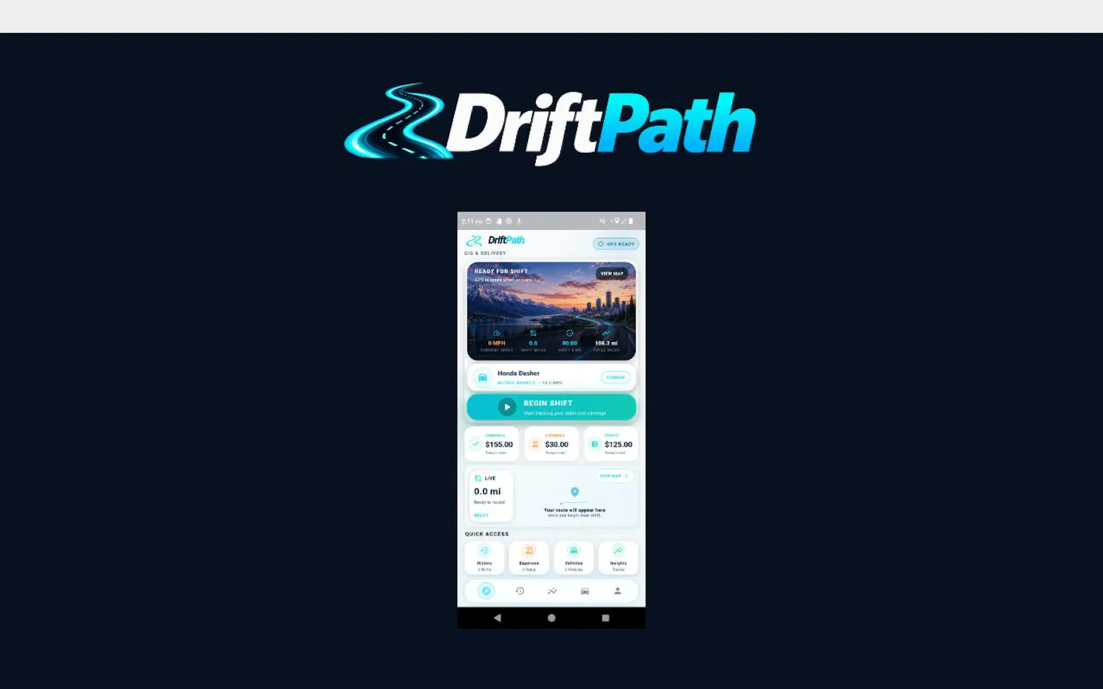 DriftPath Mileage Tracker screenshot 1