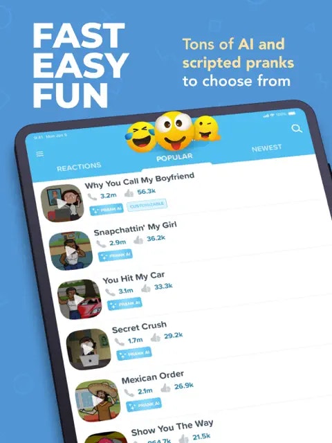 Prank Caller - Main product screenshot demonstrating key features and user interface