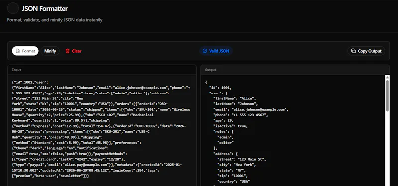 Free JSON Formatter screenshot 1