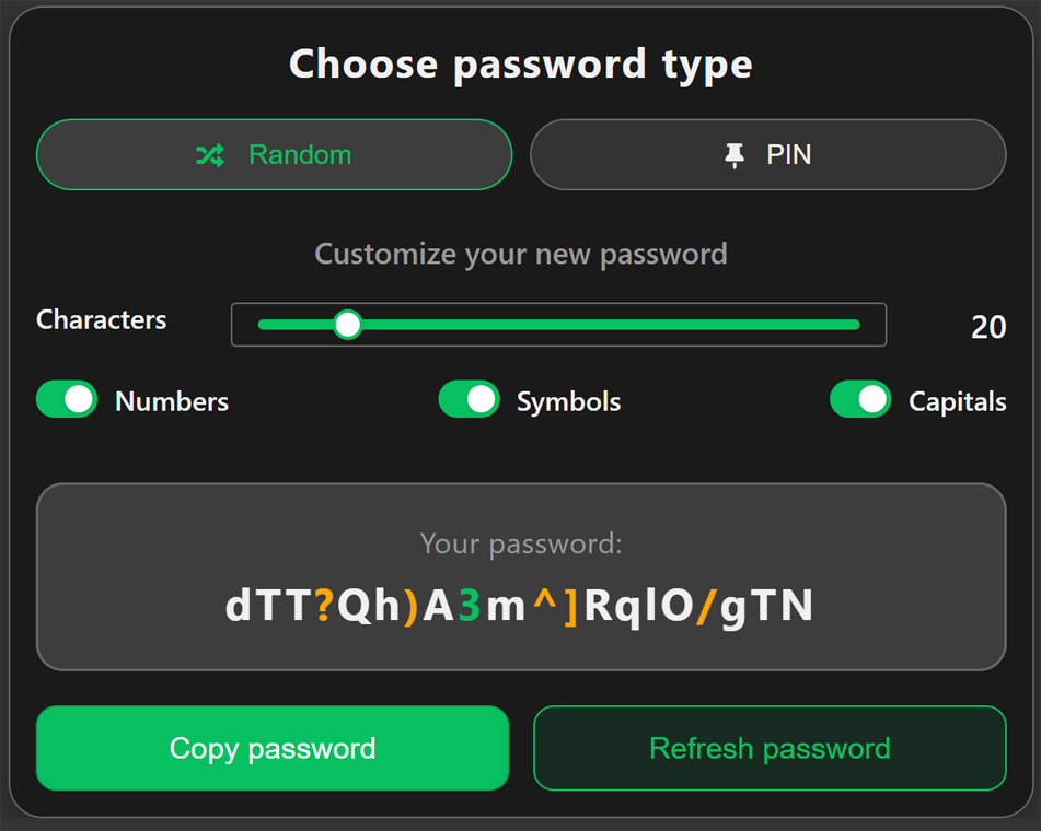 secure password generator gallery image
