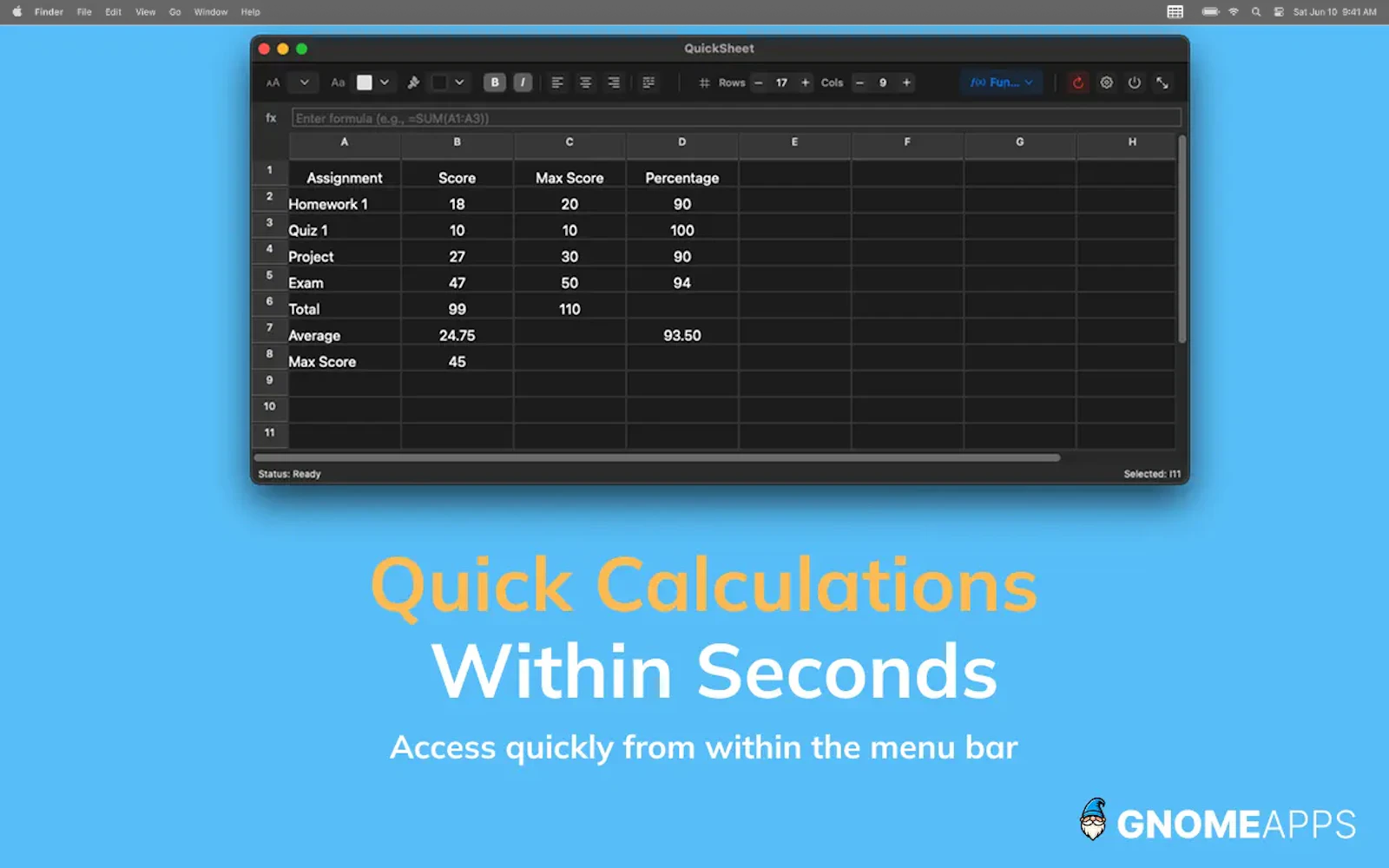 QuickSheet v1.2  screenshot 4