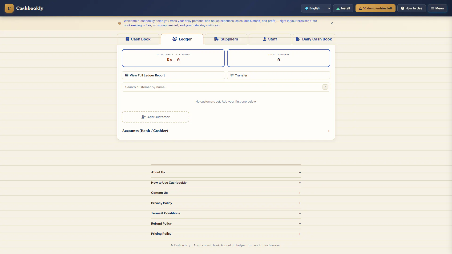 Cashbookly — Cash Book & Credit Ledger gallery image