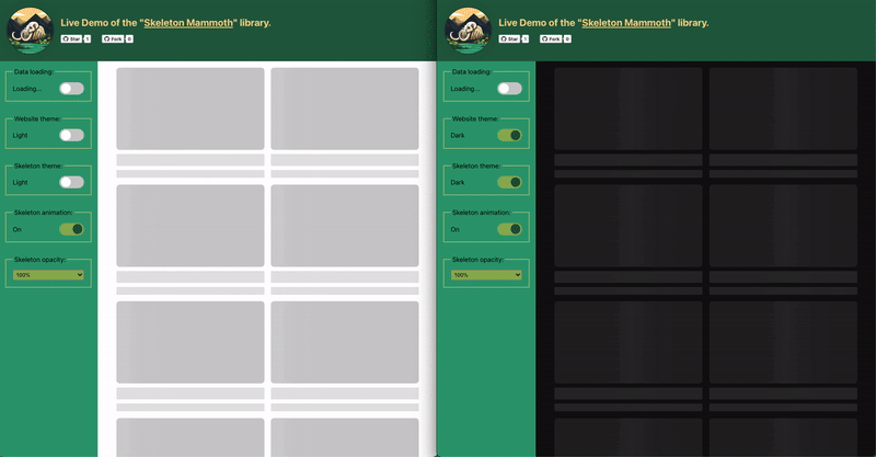 Skeletmammoet - CSS Skeleton Design Frontend UI Loader SCSS Sass Placeholder media 2