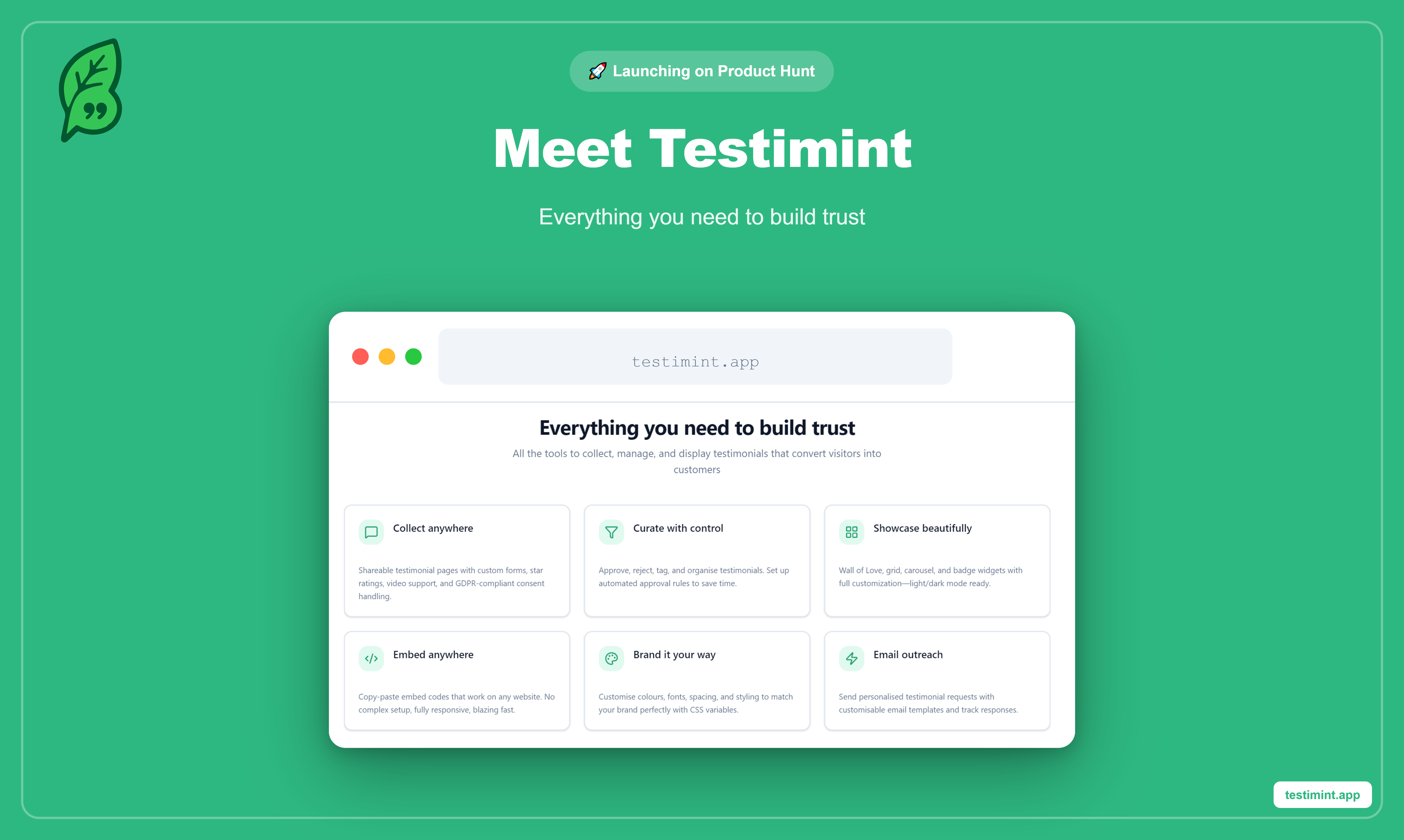 Testimint - Screenshot 2 showing product features and functionality
