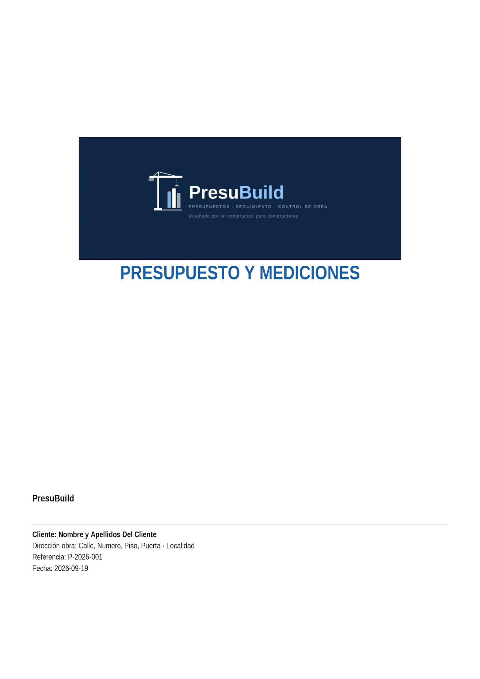 PresuBuild screenshot 2