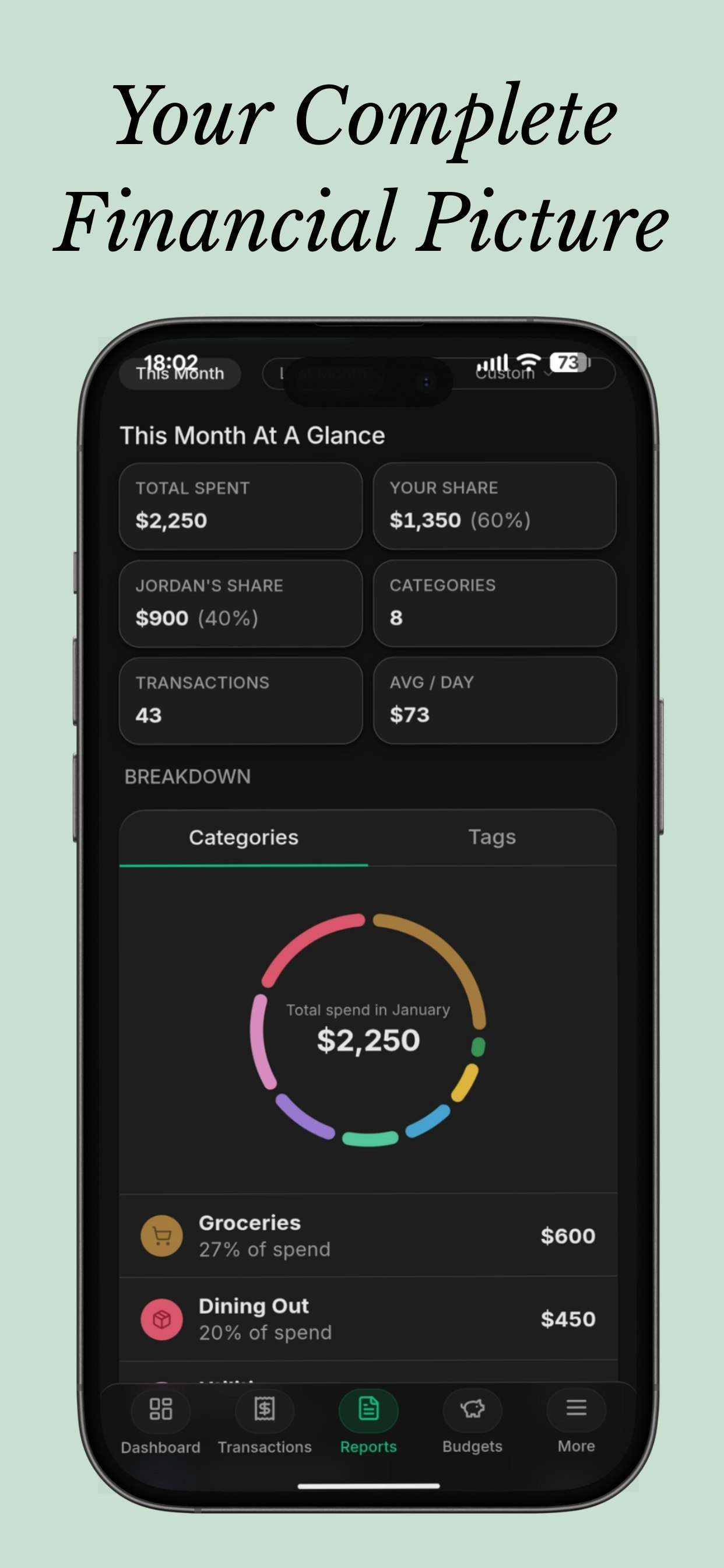 Halfway: Couples budget app - Screenshot 2 showing product features and functionality