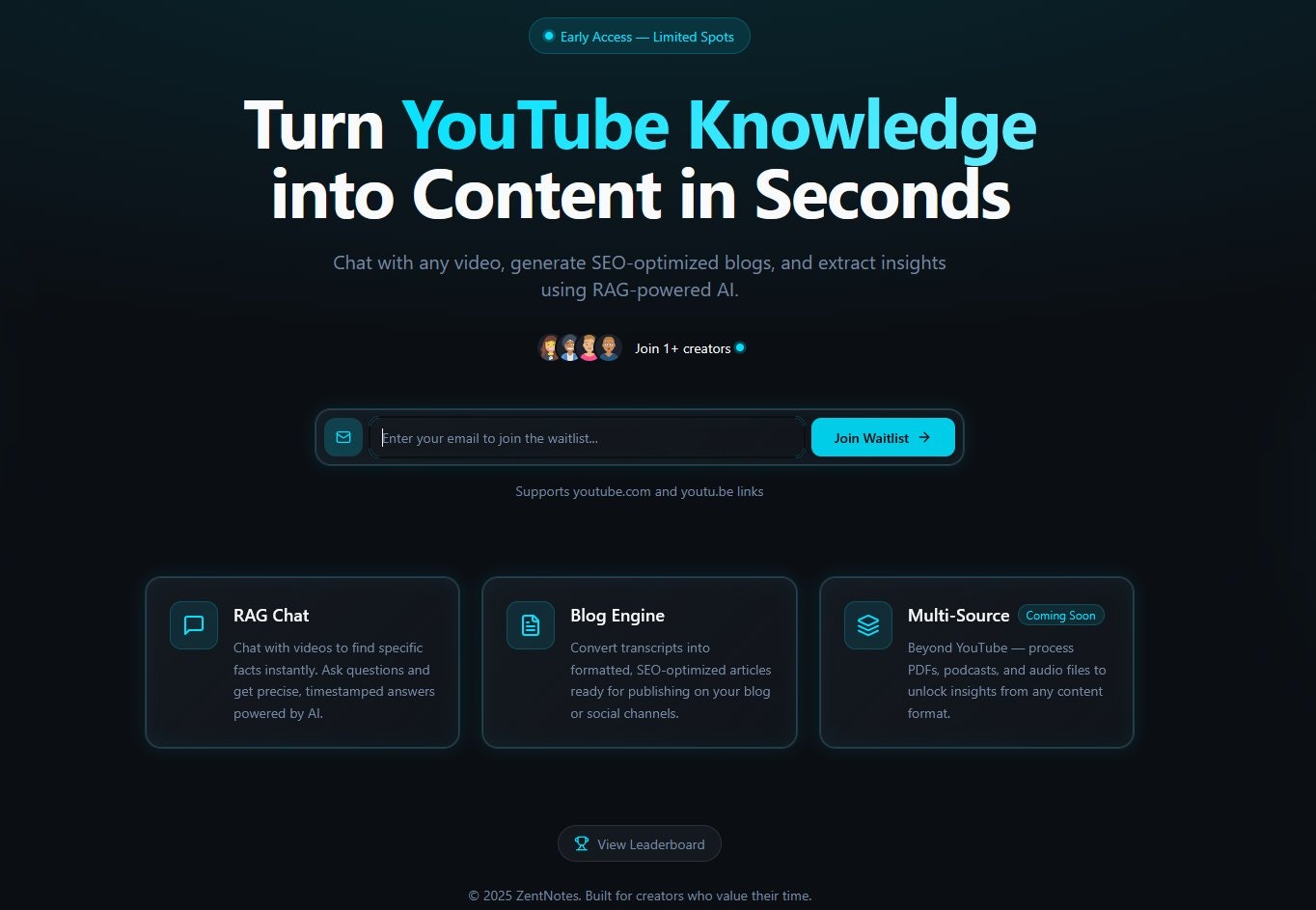 ZentNotes - Main product screenshot demonstrating key features and user interface