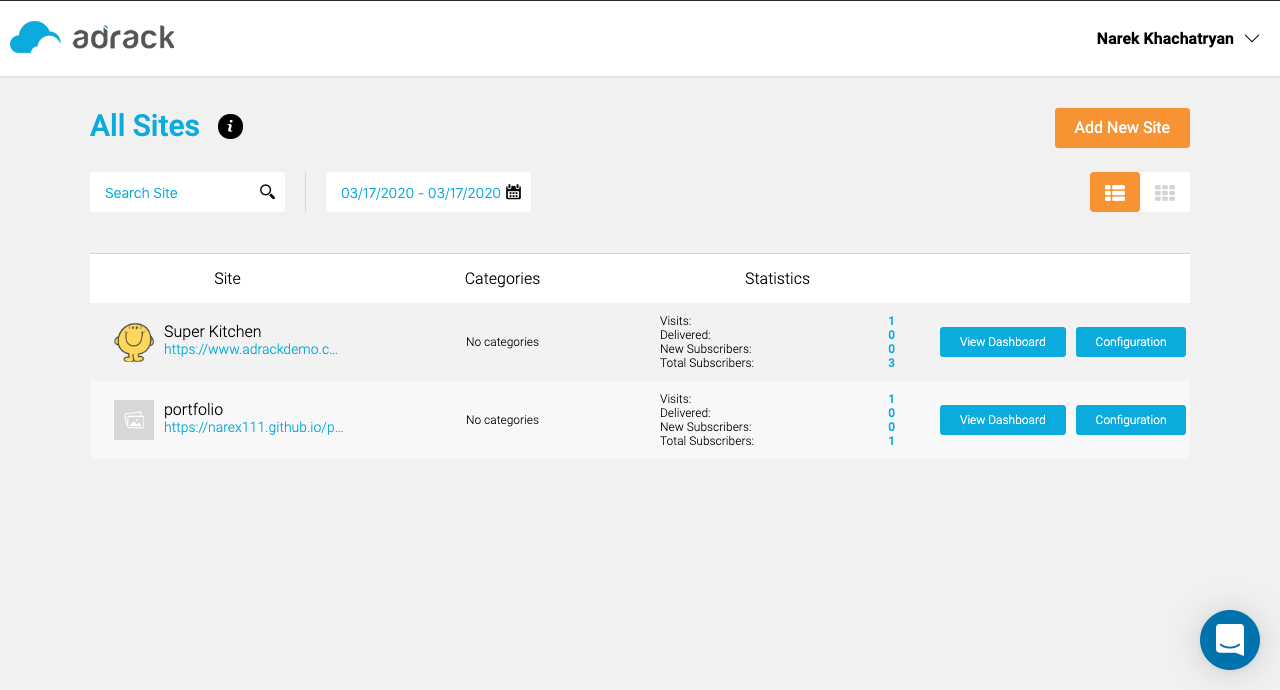 Adrack Web Push gallery image