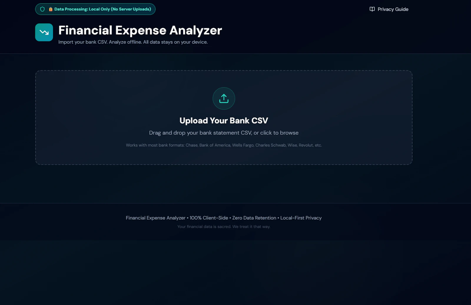 Expense Analyzer (Local-Only) screenshot 1