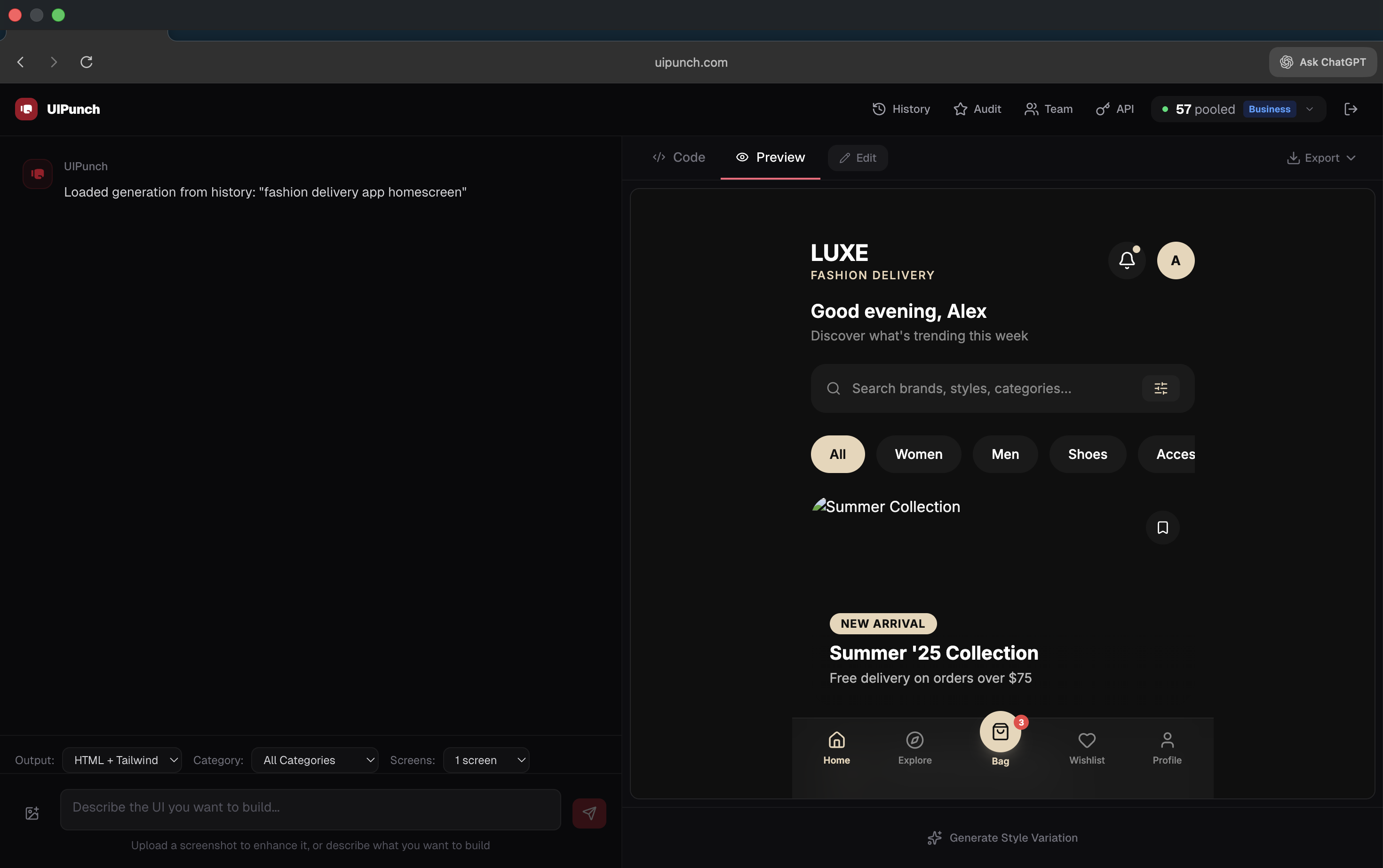 UIPunch: Anti AI Slop App UI Generator gallery image
