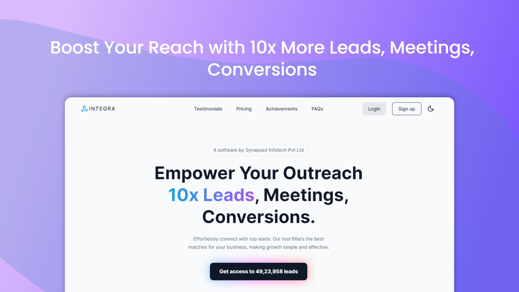 startuptile Integra-Empower Your Outreach 10x Leads Meetings Conversions.