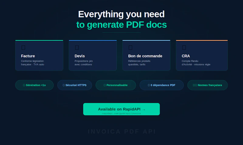 Invoica — PDF API for Freelancers screenshot 2