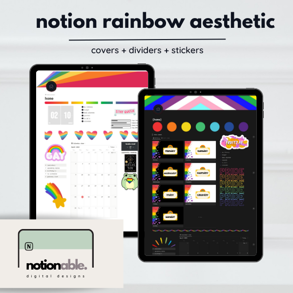 pride month notion customization bundle