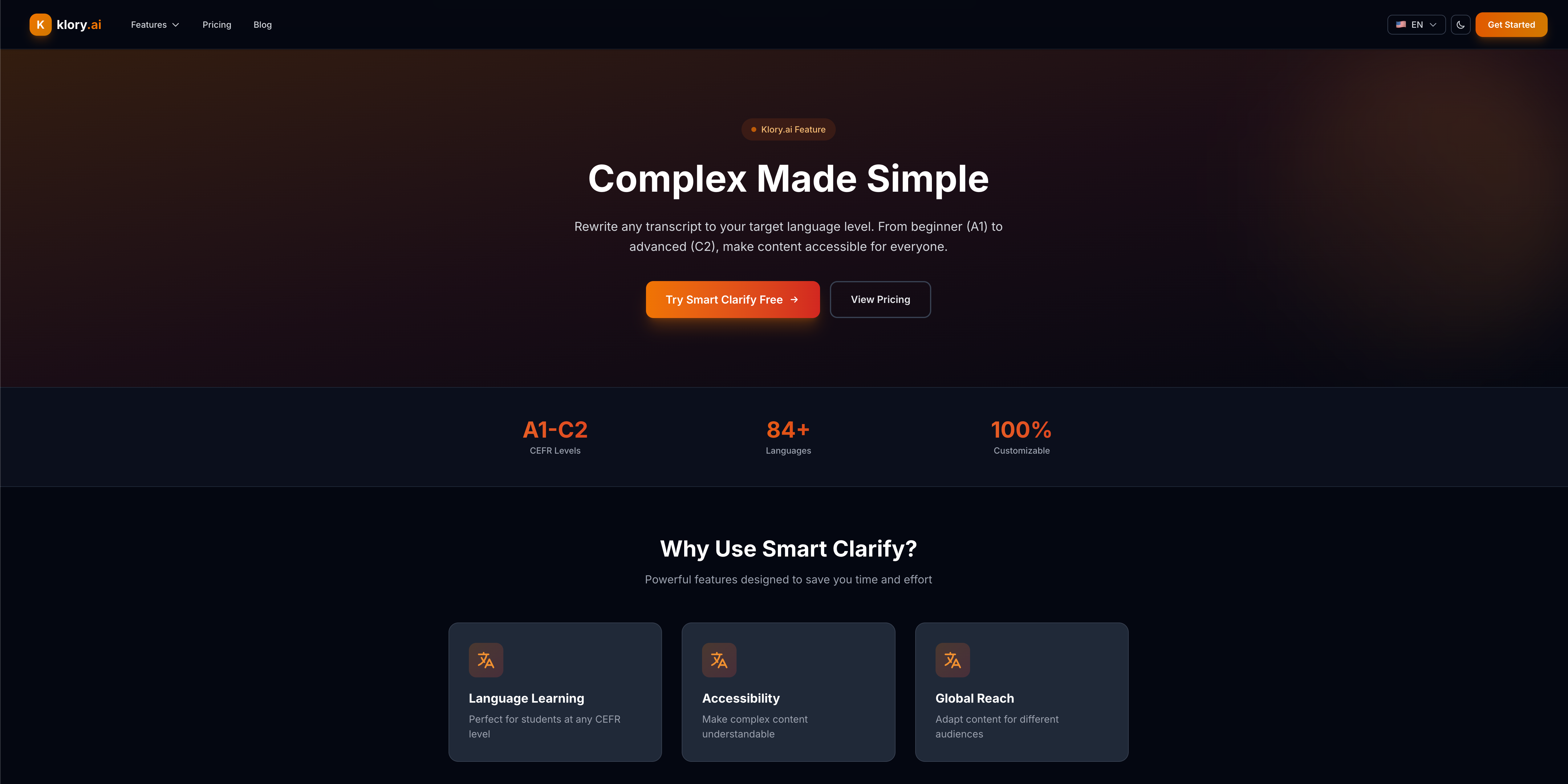 Klory.ai - Screenshot 2 showing product features and functionality