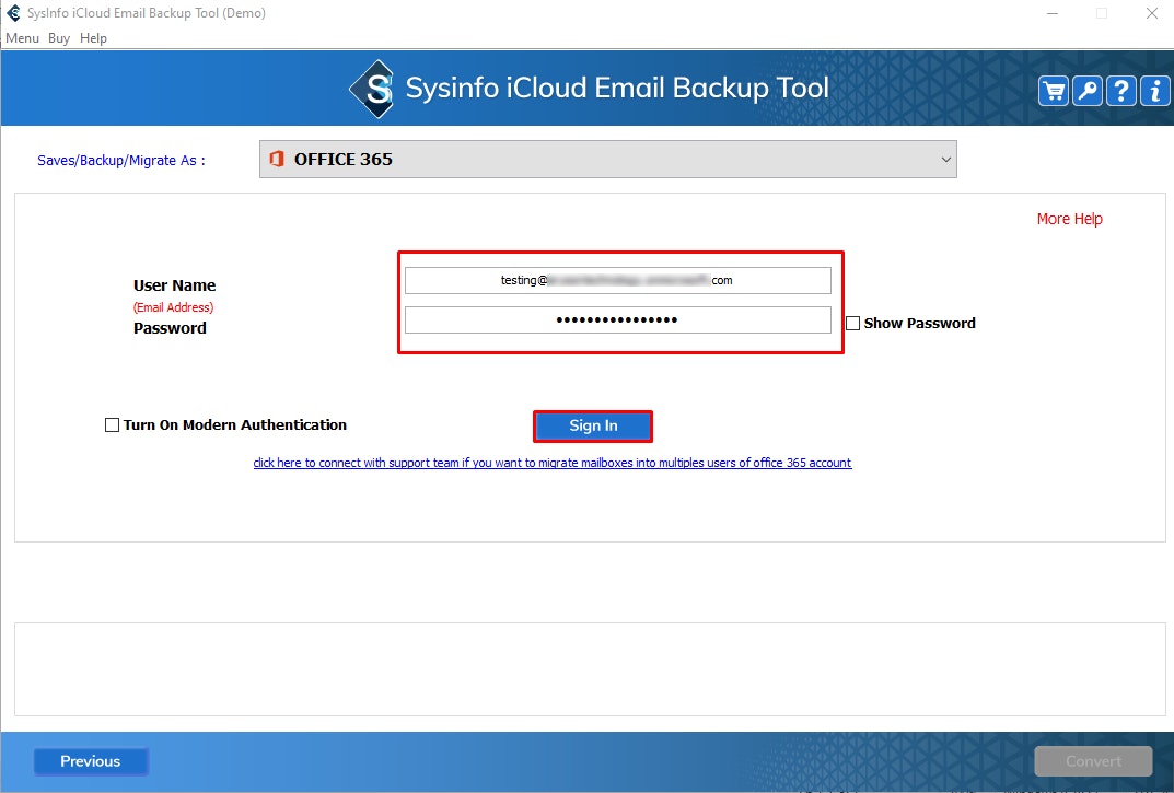 Sysinfo Strumento di backup e -mail iCloud media 5