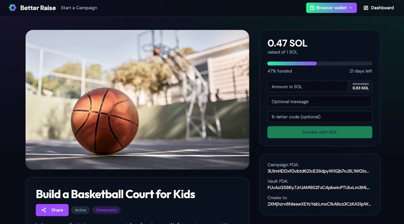 Better Raise — Bankless Crowdfunding screenshot 3