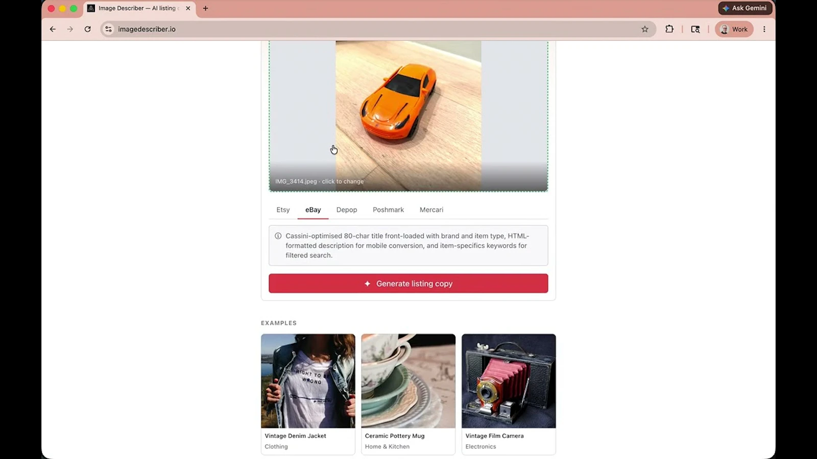 Image Describer screenshot 1 (video preview)