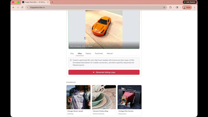 Image Describer screenshot 1 (video preview)