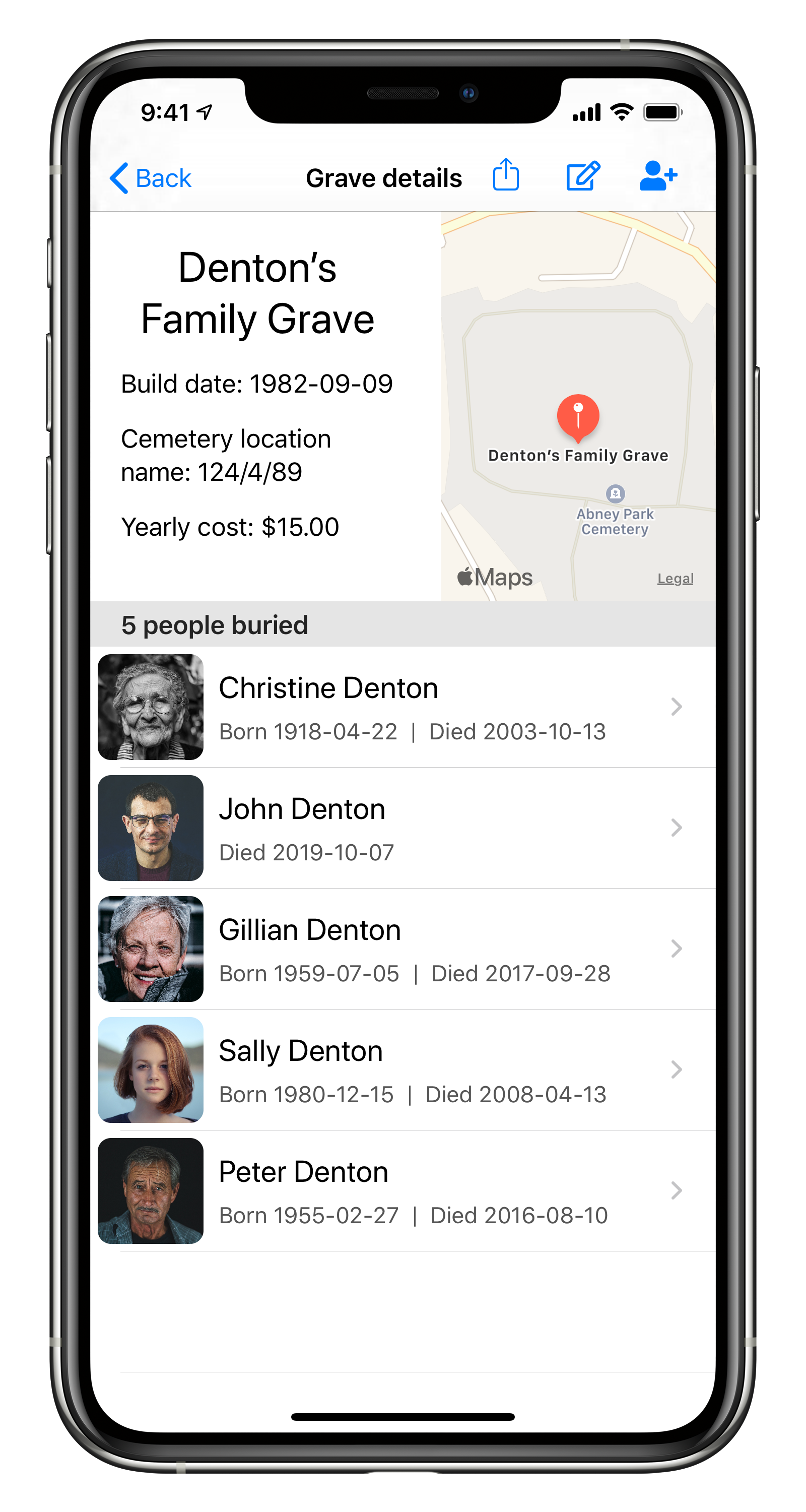 Family Graves Map gallery image