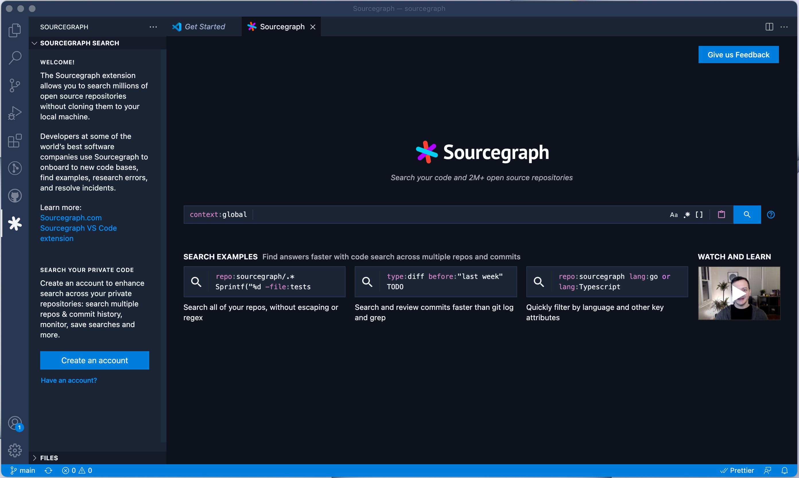 Sourcegraph for VS Code media 2