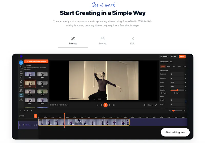 Fractallogy Free Online Video Editor screenshot 3