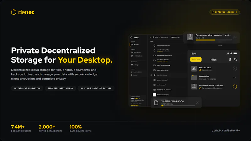 DeNet Storage Desktop screenshot 2