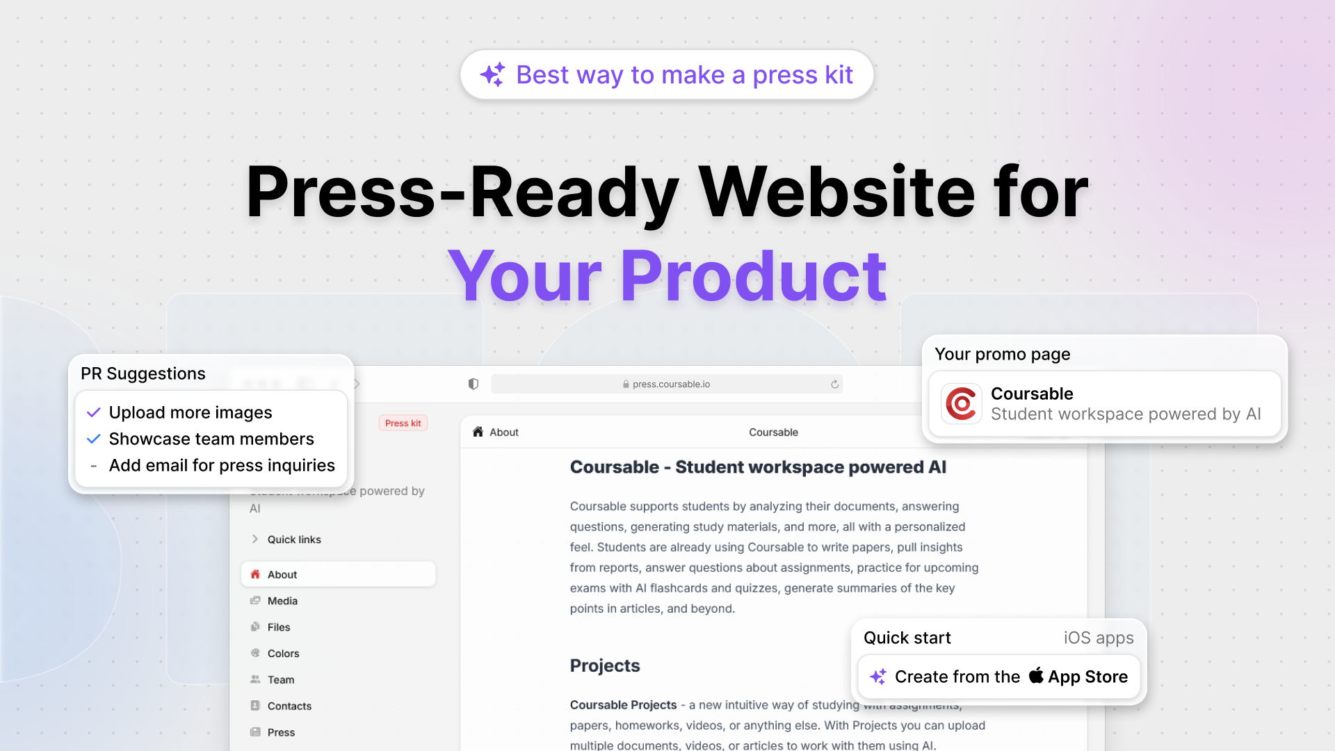 Pressdeck - Main screenshot showing features and interface