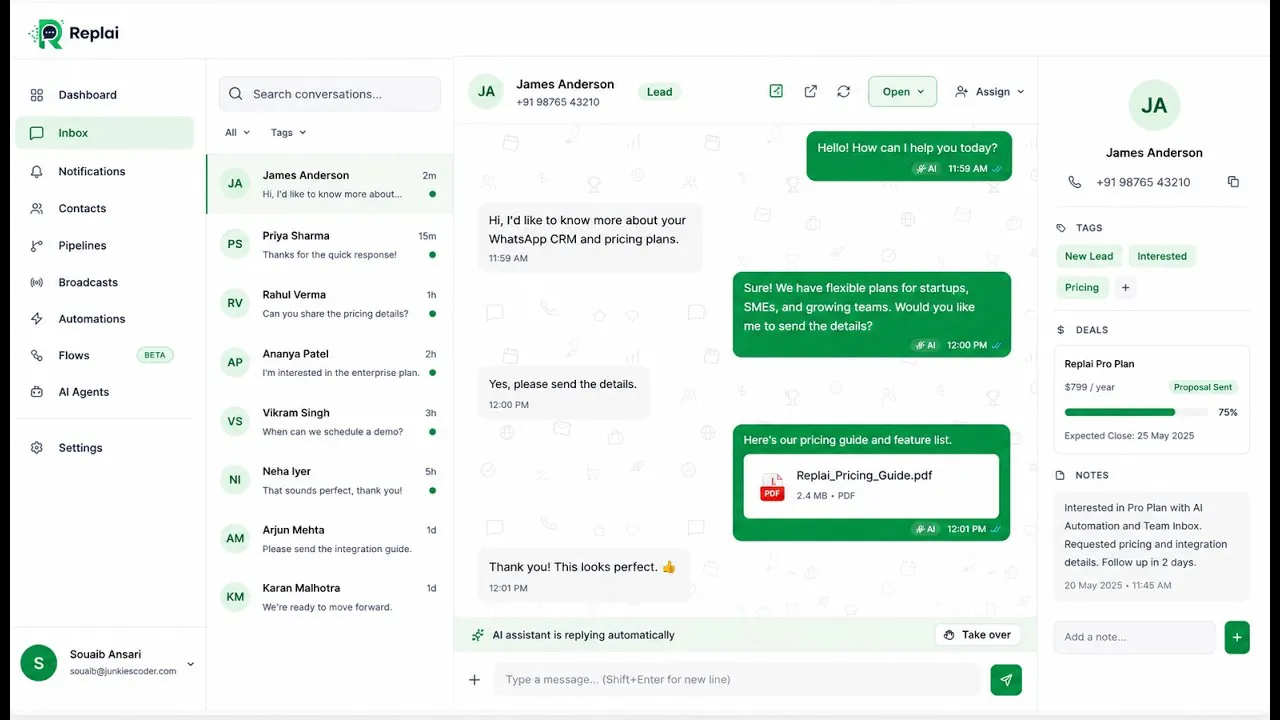 Replai - AI Powered WhatsApp CRM gallery image