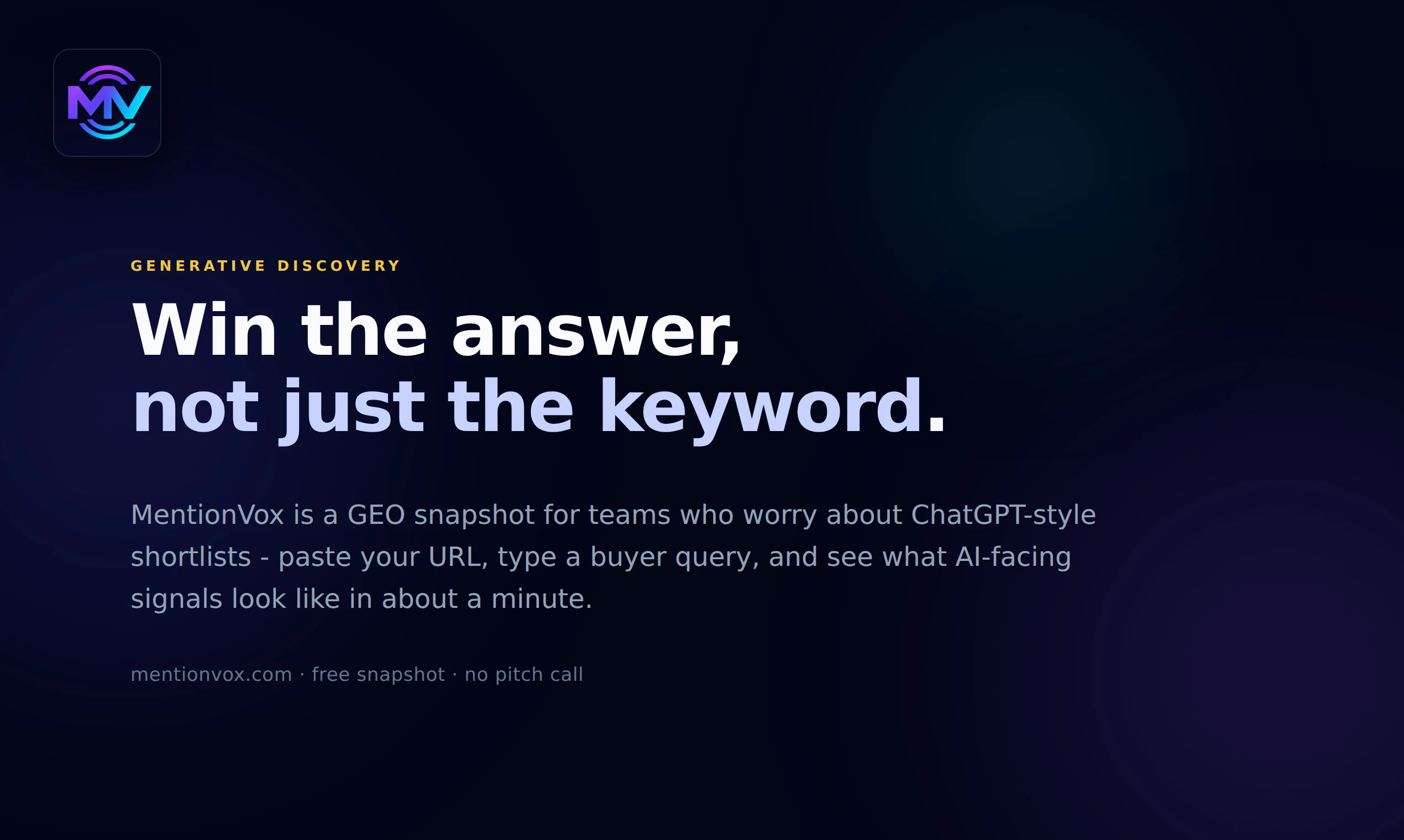 MentionVox - GEO checks for brands 대표 미리보기