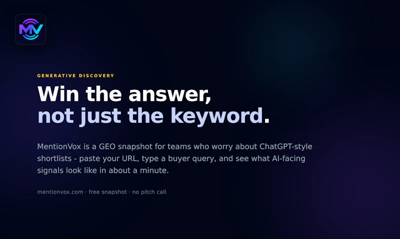 MentionVox - GEO checks for brands screenshot 1