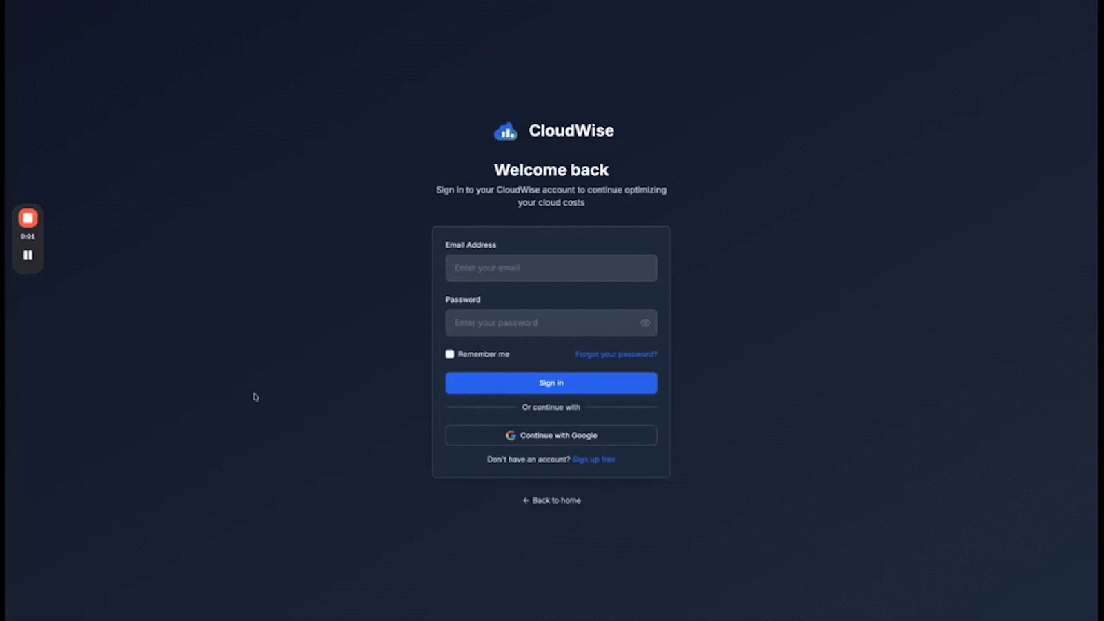 CloudWise screenshot 1 (video preview)