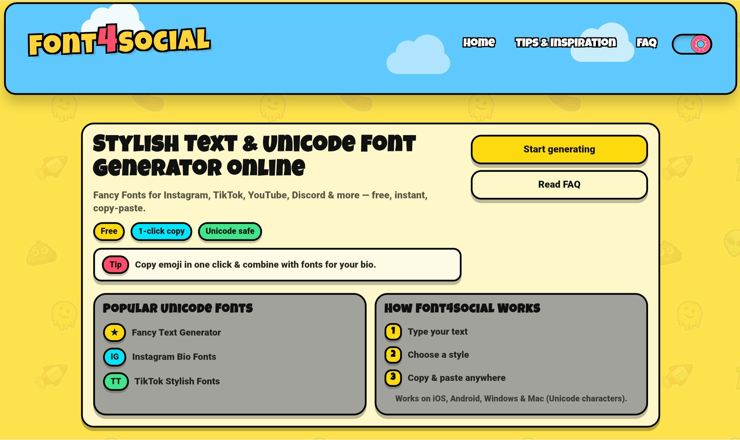 Font4Social: Fonts & Emojis - Screenshot 2 showing product features and functionality