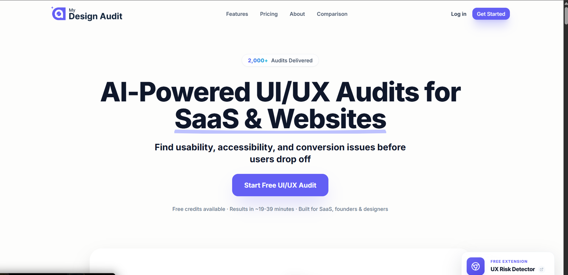 My Design Audit - Main product screenshot demonstrating key features and user interface