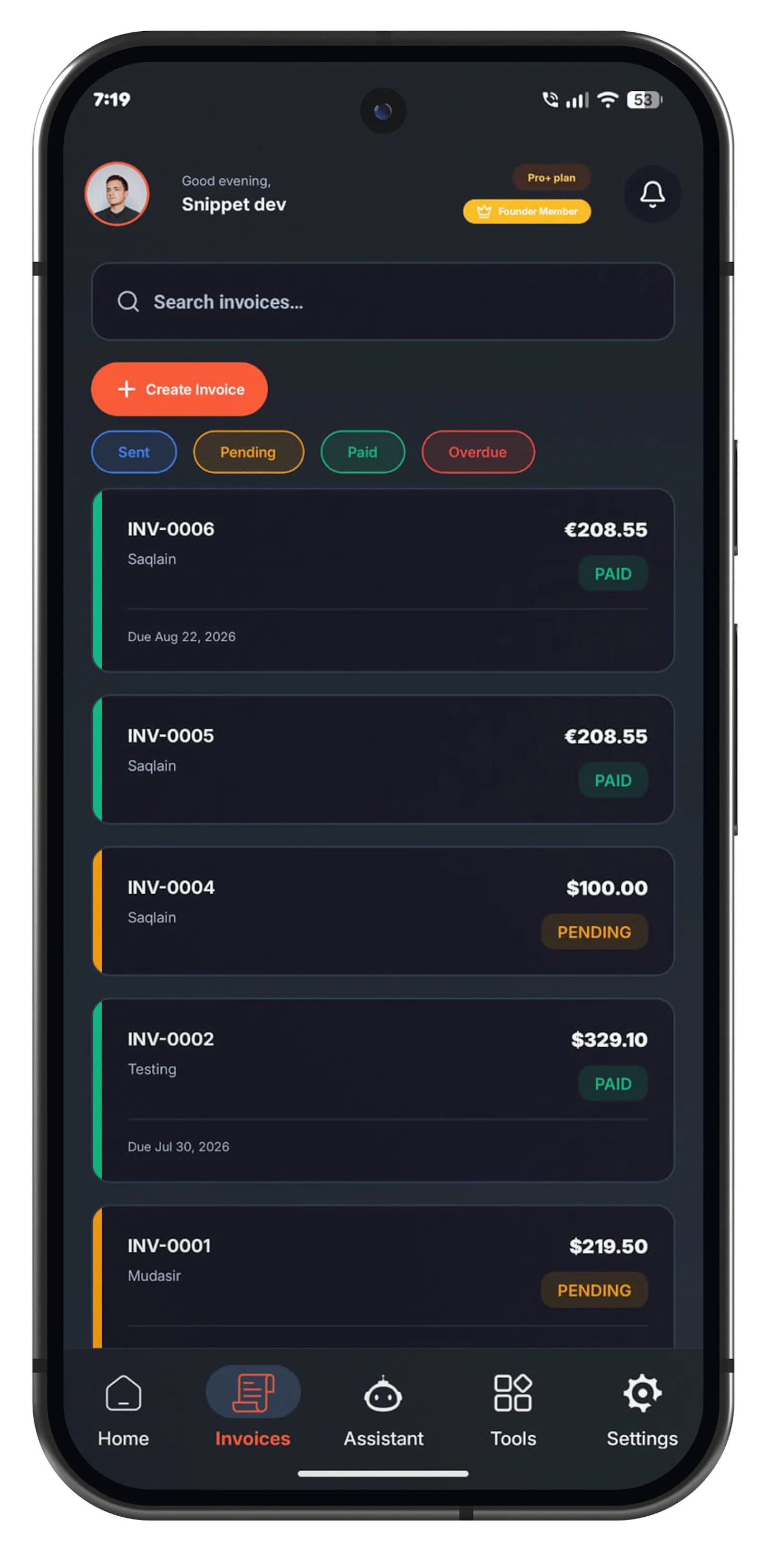 Receivo screenshot 1