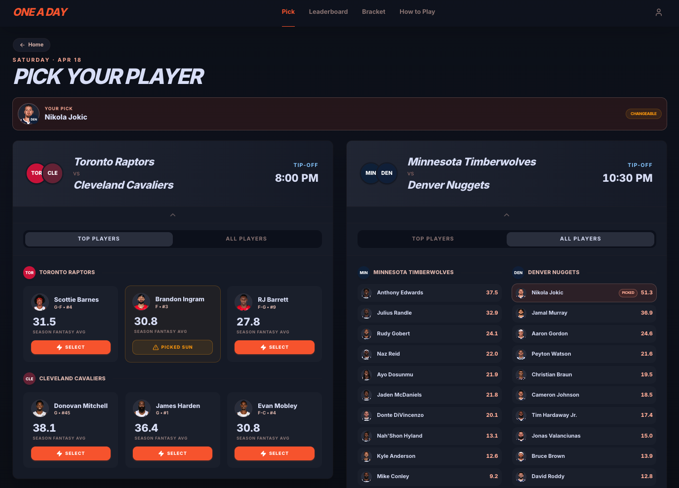 One a Day | NBA Playoffs Fantasy gallery image