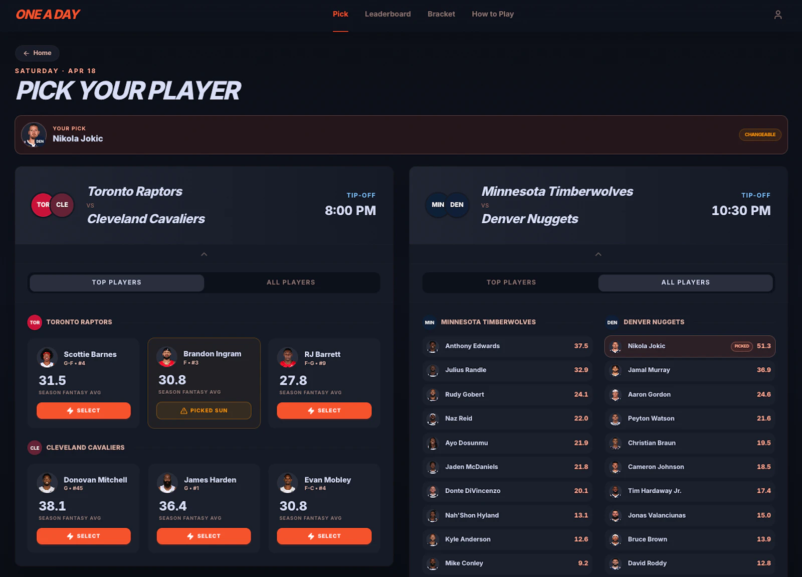 One a Day | NBA Playoffs Fantasy screenshot 8