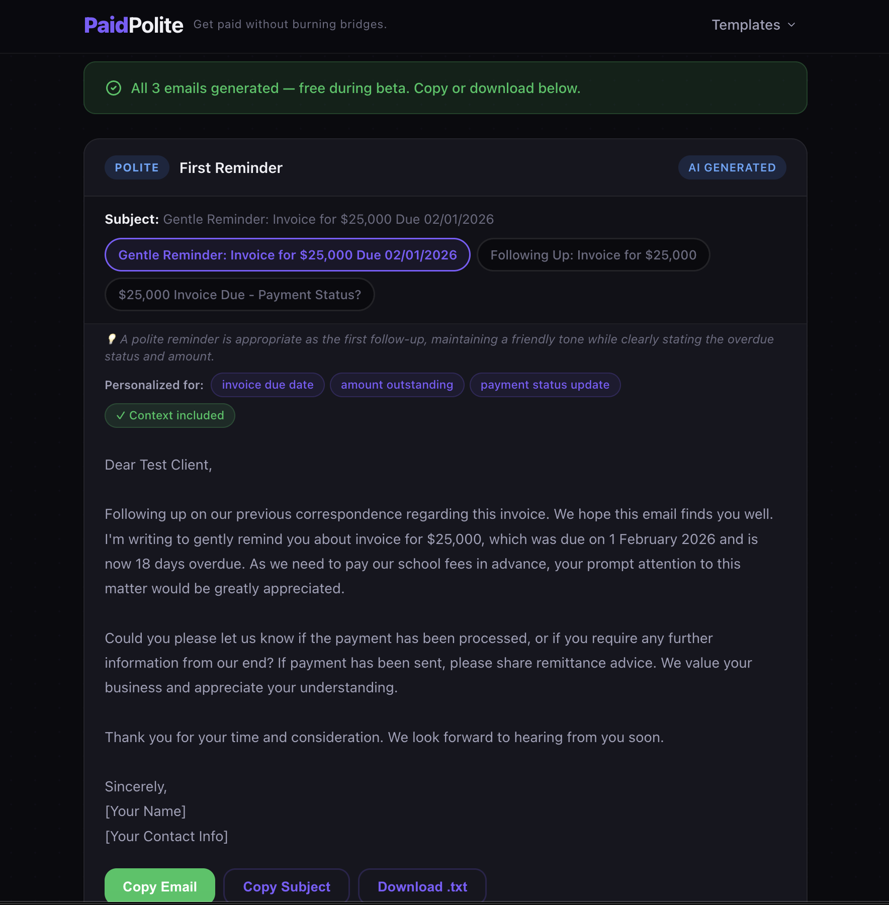 PaidPolite gallery image