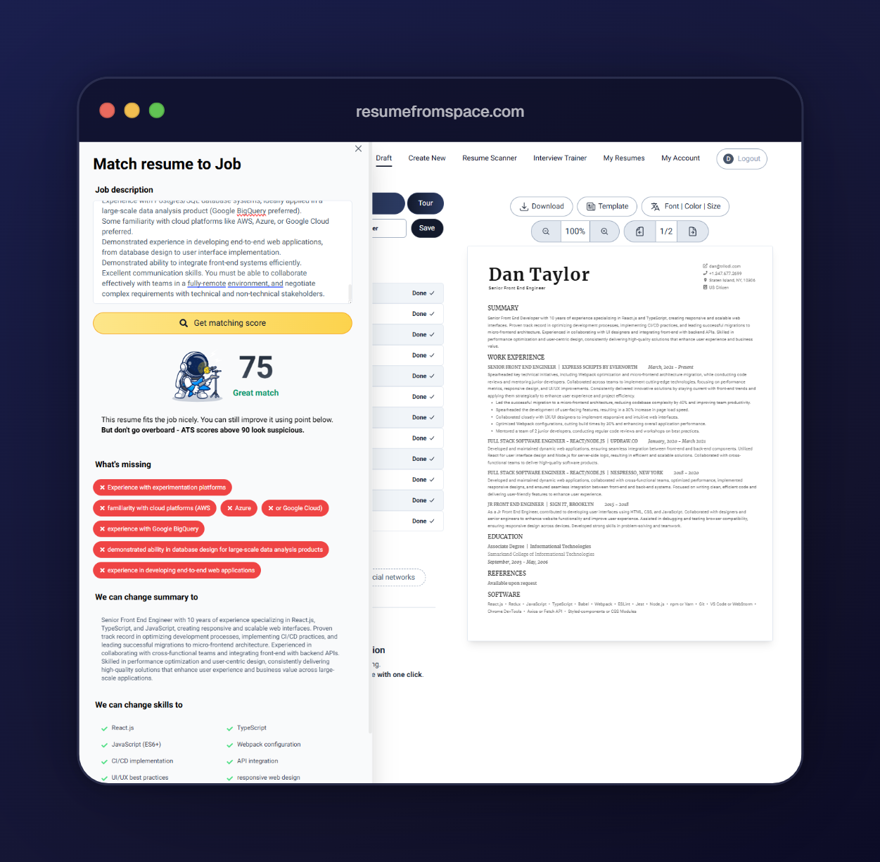 ResumeFromSpace gallery image