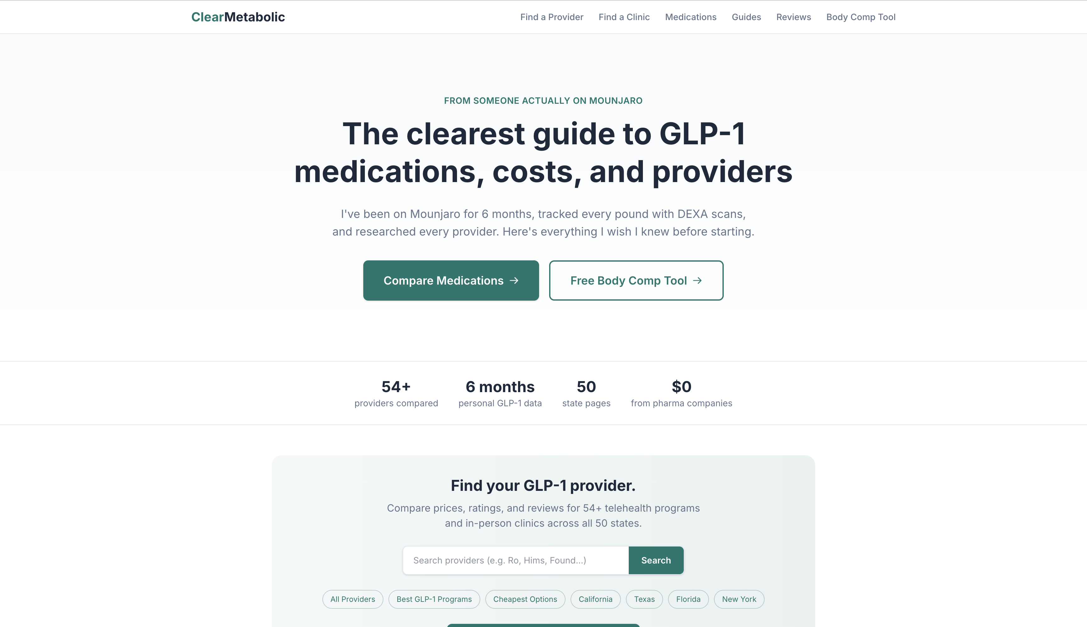 ClearMetabolic - Main product screenshot demonstrating key features and user interface