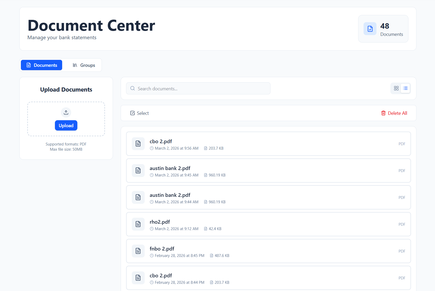 ProcessBankStatement - Main product screenshot demonstrating key features and user interface