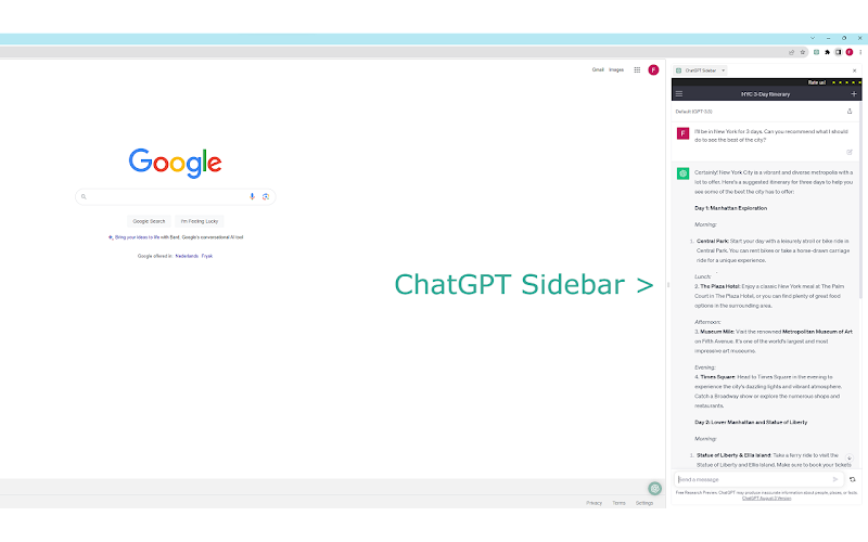 ChatGPT Sidebar gallery image