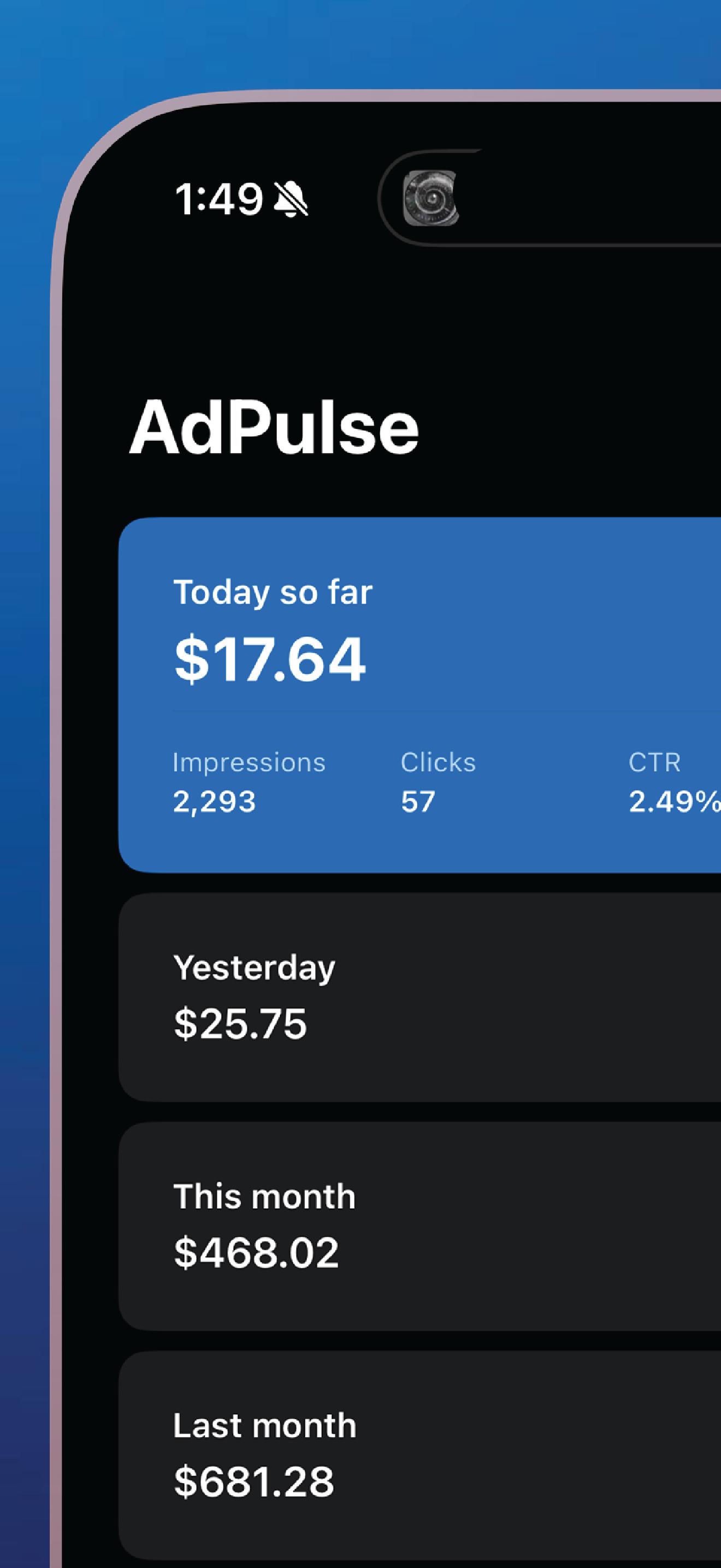 Adpulse for Adsense - Monitor your AdSense earnings media 1