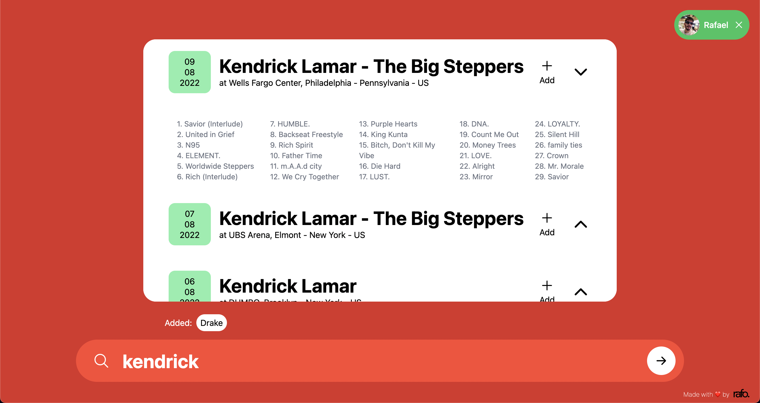 Média Limonade - Créez une playlist basée sur la setlist des émissions d'artistes 2