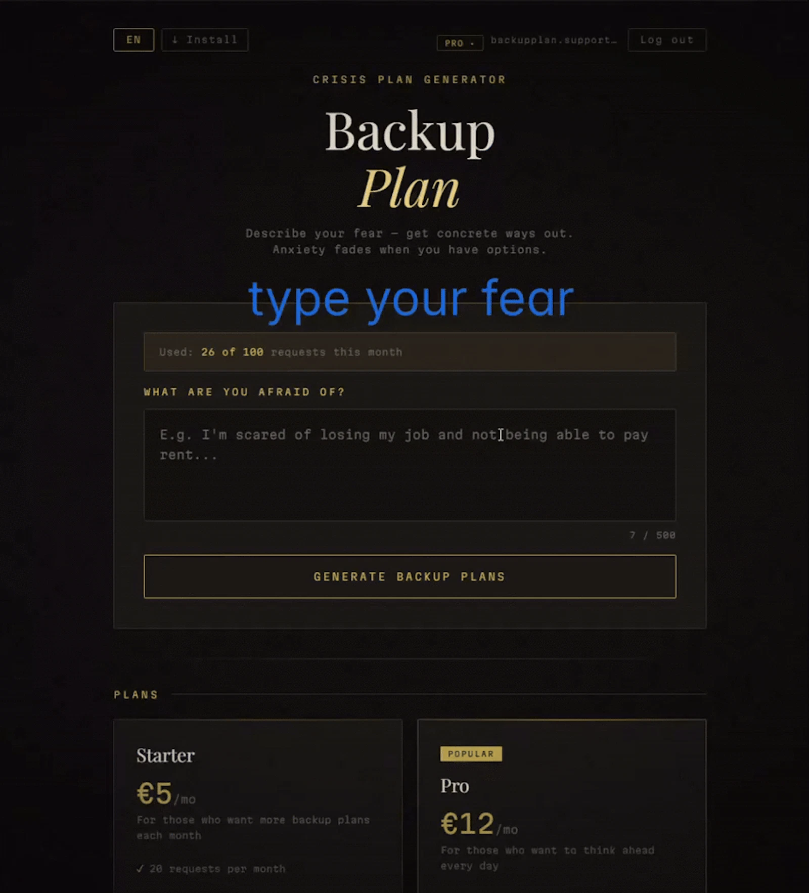 Backup Plan screenshot 1 (video preview)
