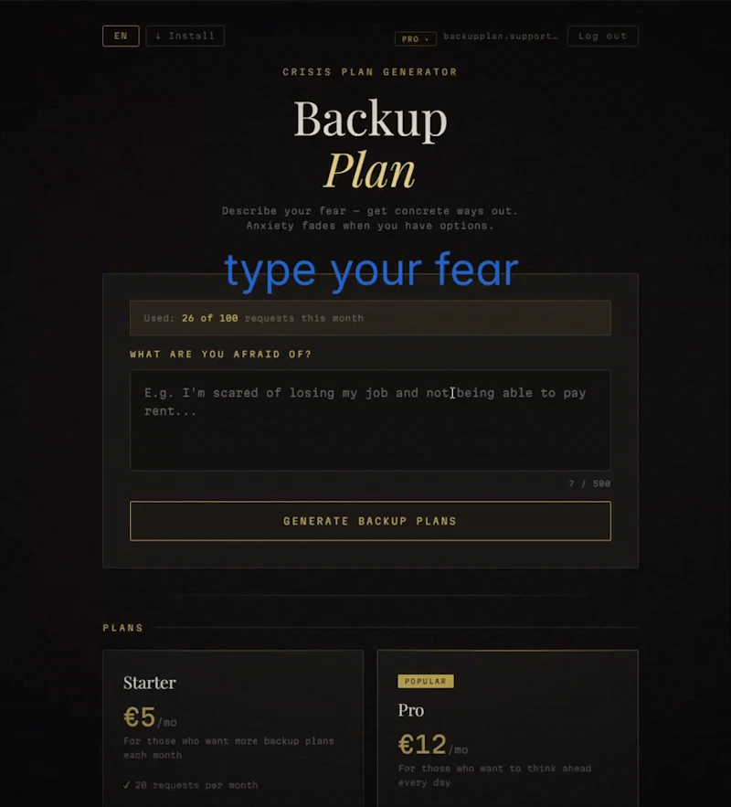 Backup Plan screenshot 1 (video preview)