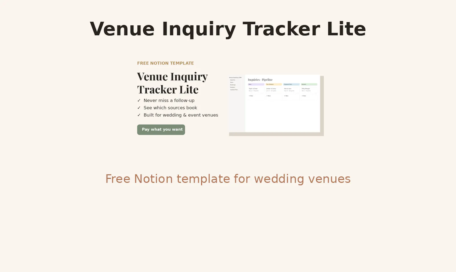 Venue Inquiry Tracker Lite screenshot 1