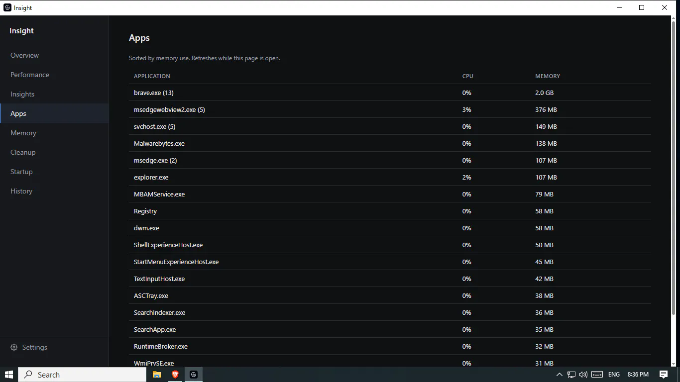 Insight — System Performance Monitor screenshot